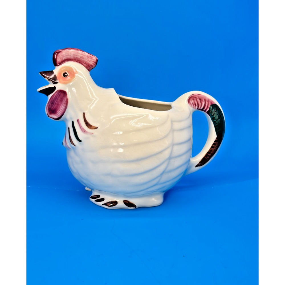 Shawnee Pottery Chanticleer Rooster Pitcher Marked Late 1940s